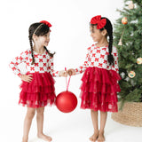 Festive Bows - Bamboo - Twirly Long Sleeve Tutu Dress and Cartwheel Short