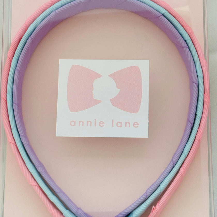 Set of three headbands - cotton candy, light blue and orchid