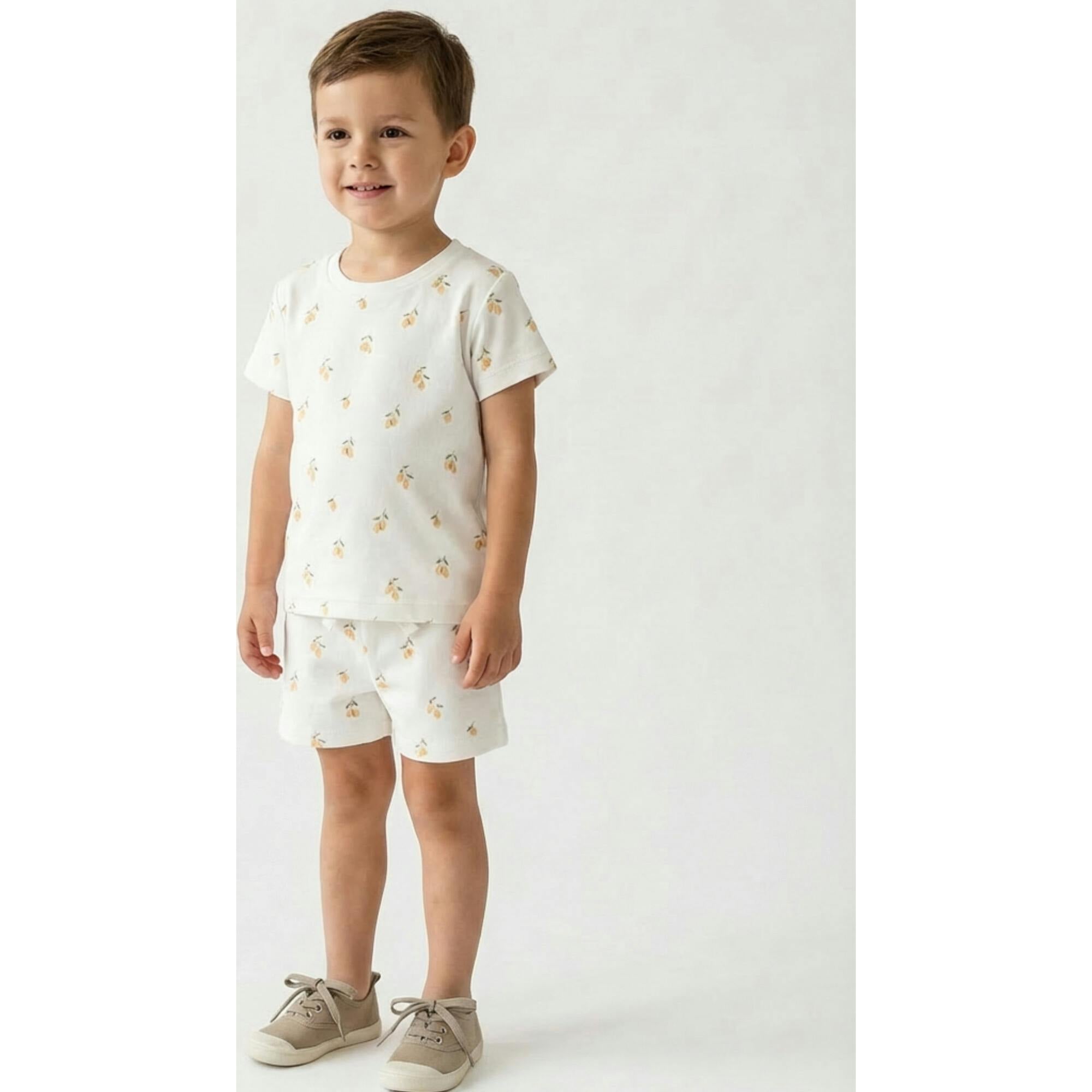 Organic Tee & Shorts Set - Lemons