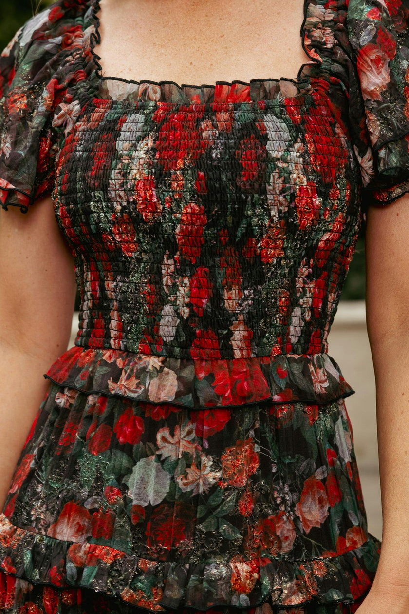 Winnie Dress in Midnight Roses