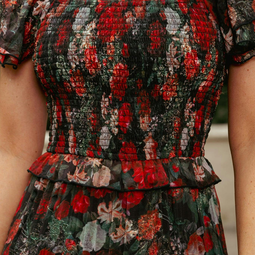 Winnie Dress in Midnight Roses