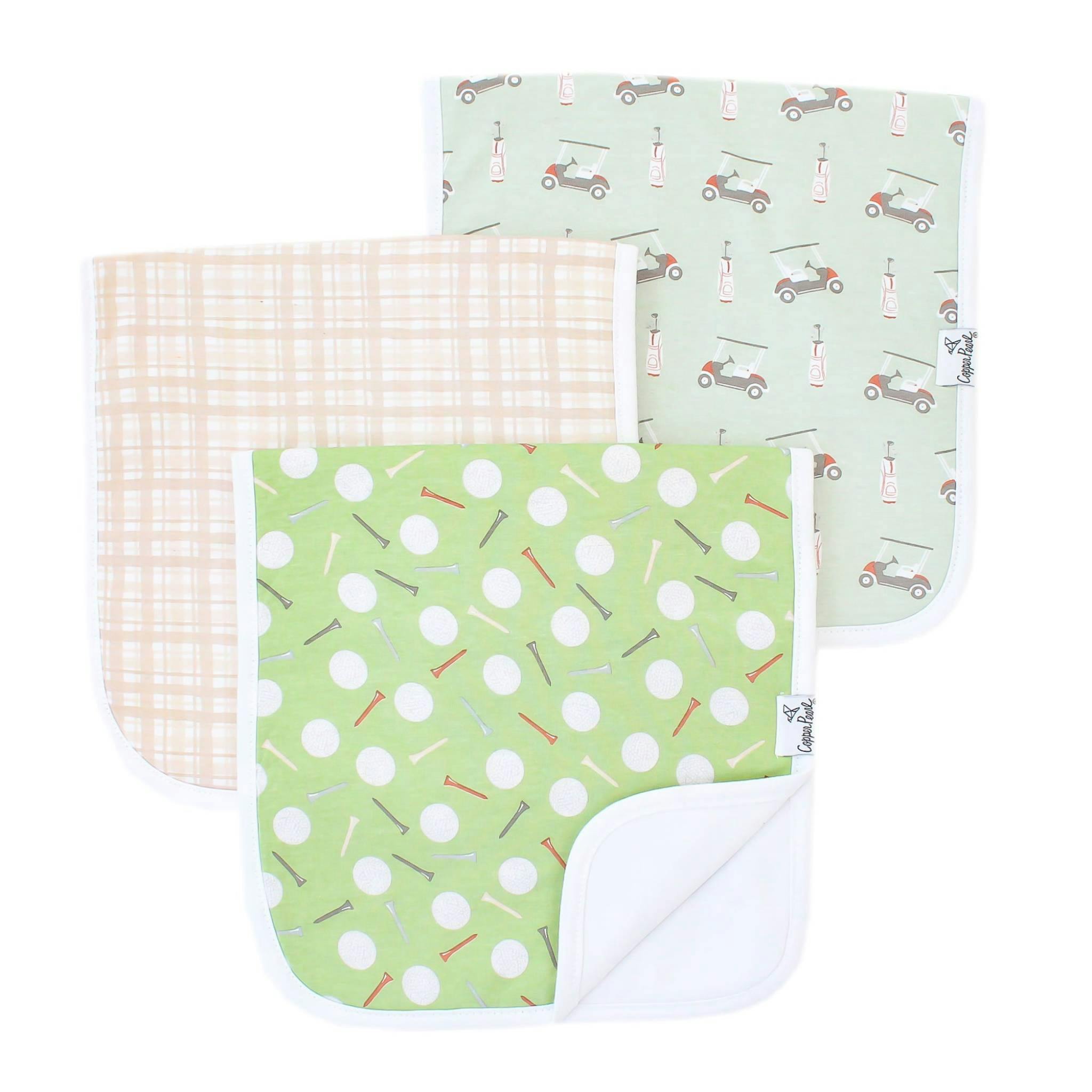 3 Pack Premium Burp Cloths - Bogey
