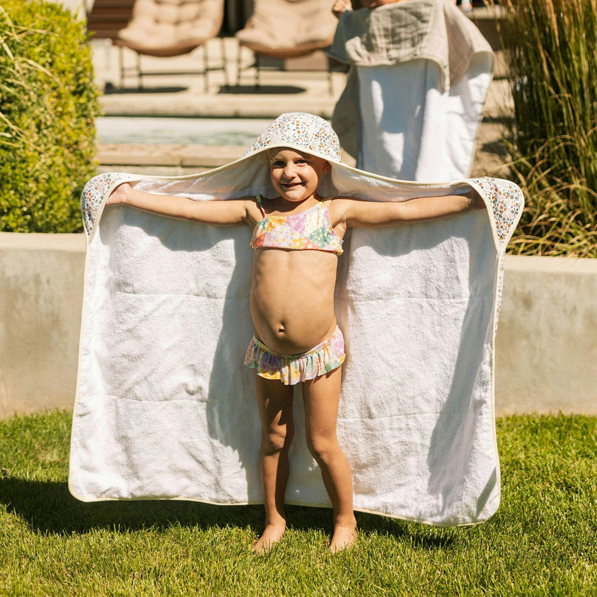 Toddler Hooded Towel - Pressed Petals