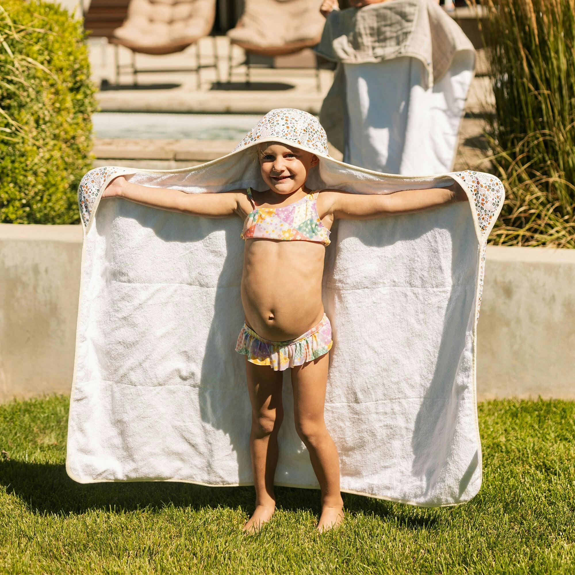 Toddler Hooded Towel - Pressed Petals