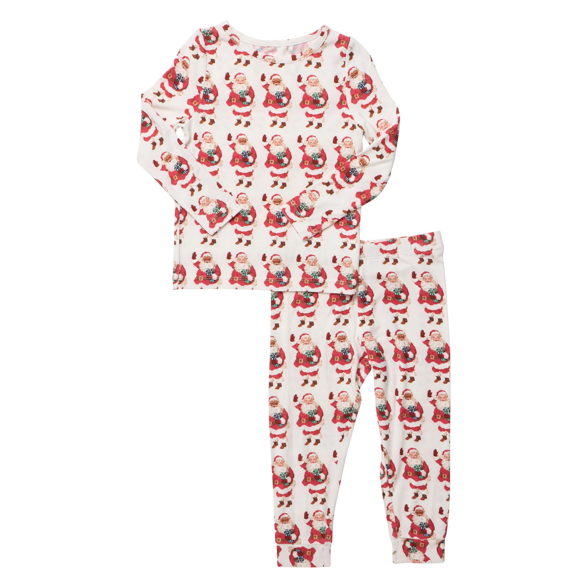 Kids Bamboo PJ Set - Vintage Santas