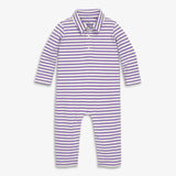 Baby polo romper in mini stripe