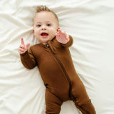 Baby Bamboo Pajamas w/ DreamCuffs® - Chestnut