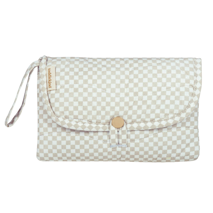Portable Mini Maven Changing Clutch | Check, Oat | Toddlekind