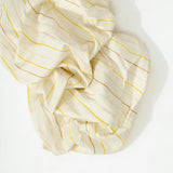Crib Sheet in GOTS Certified Organic Brushed Cotton in Ivory with Warm Multi-Color Stripes