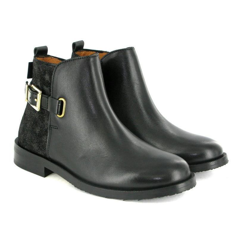 Smooth Leather Boots, Black