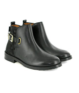Smooth Leather Boots, Black