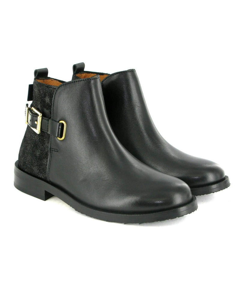 Smooth Leather Boots, Black