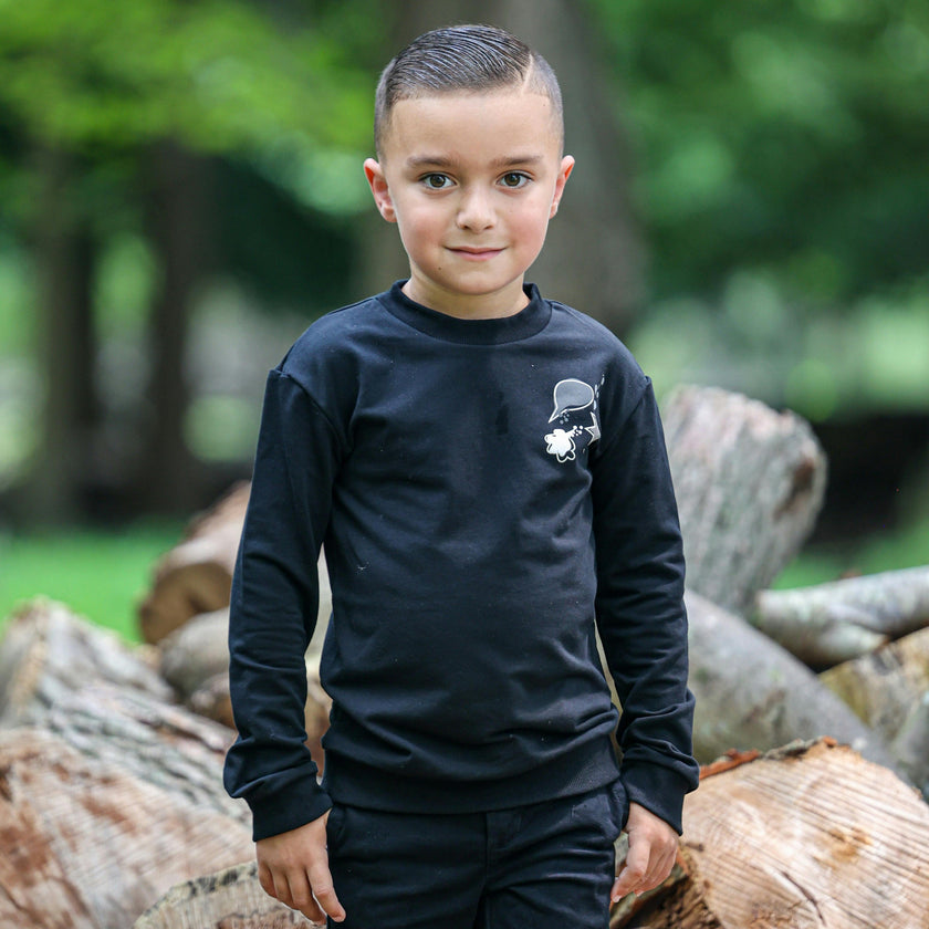 Boys Super Bubble Ribbed Crew Neck Sweater Top