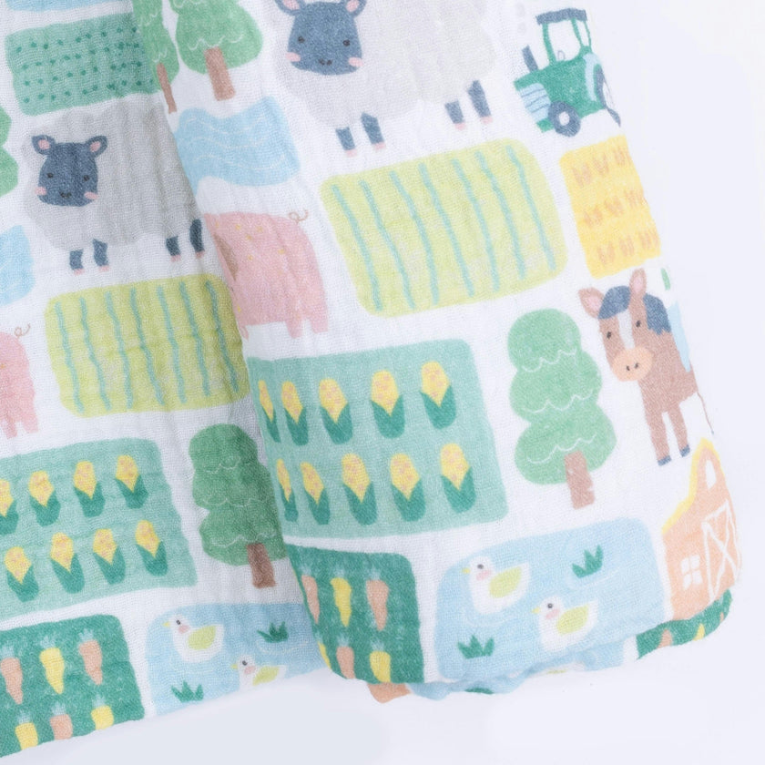 Patchwork Farm - Swaddle Blanket