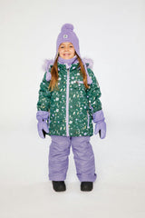 Two Piece Play Snowsuit Green Mini Flower Print