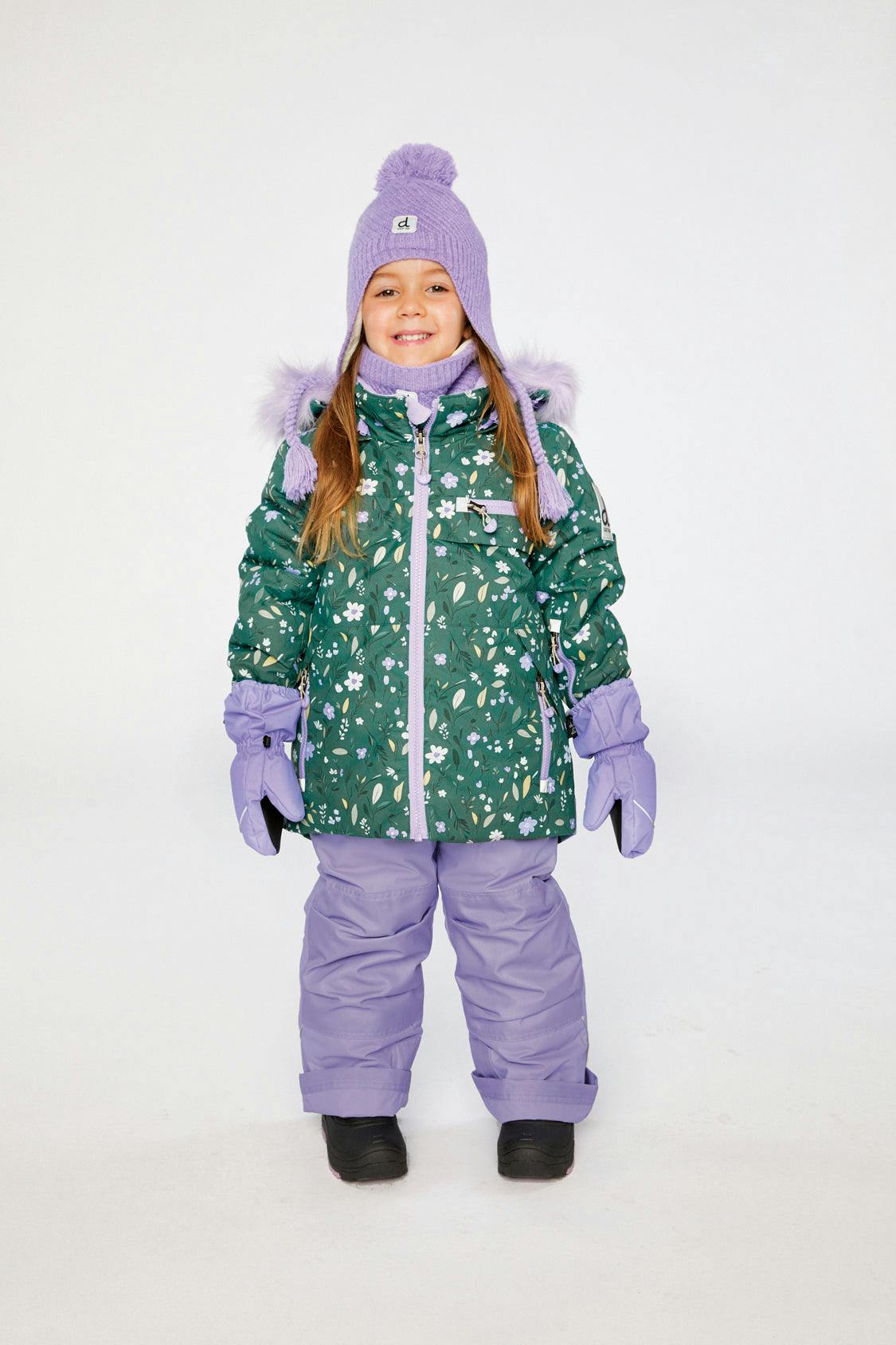 Two Piece Play Snowsuit Green Mini Flower Print