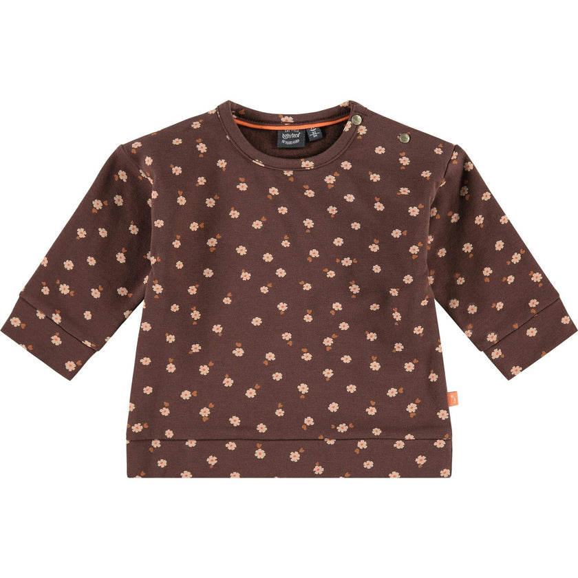 All-Over Floral Print Long Sleeve Sweatshirt