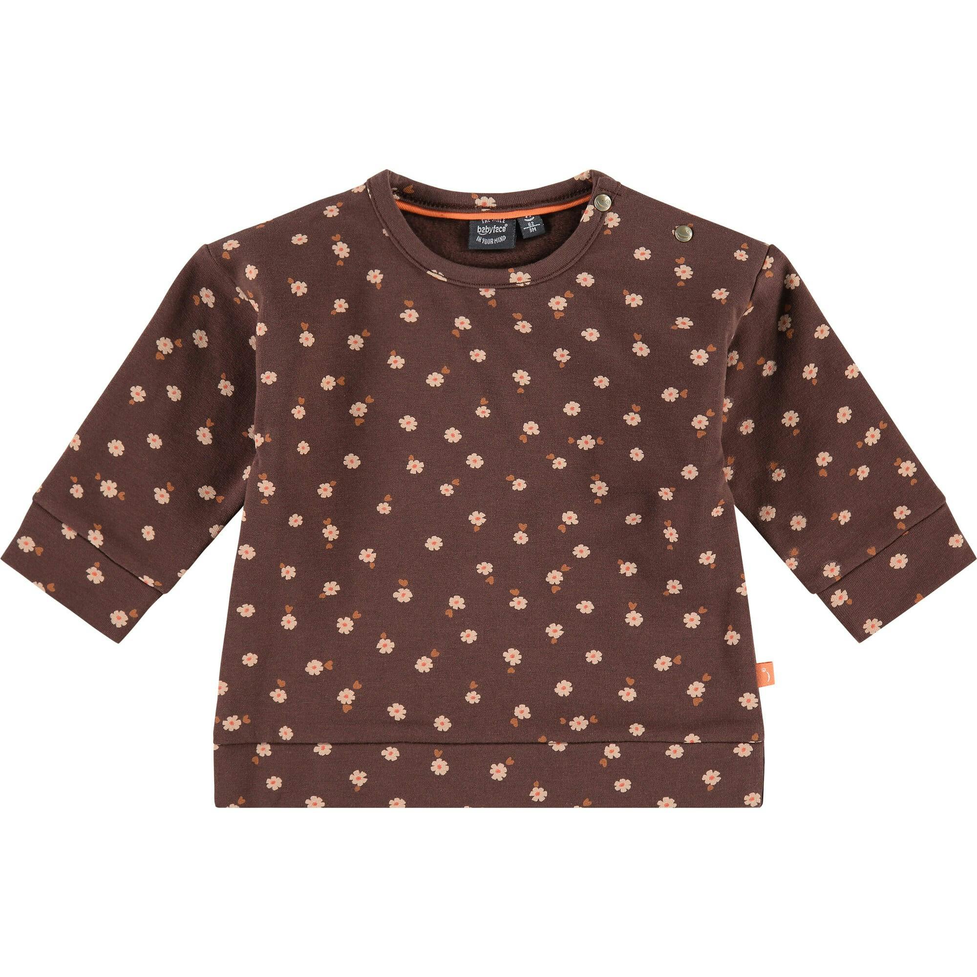 All-Over Floral Print Long Sleeve Sweatshirt