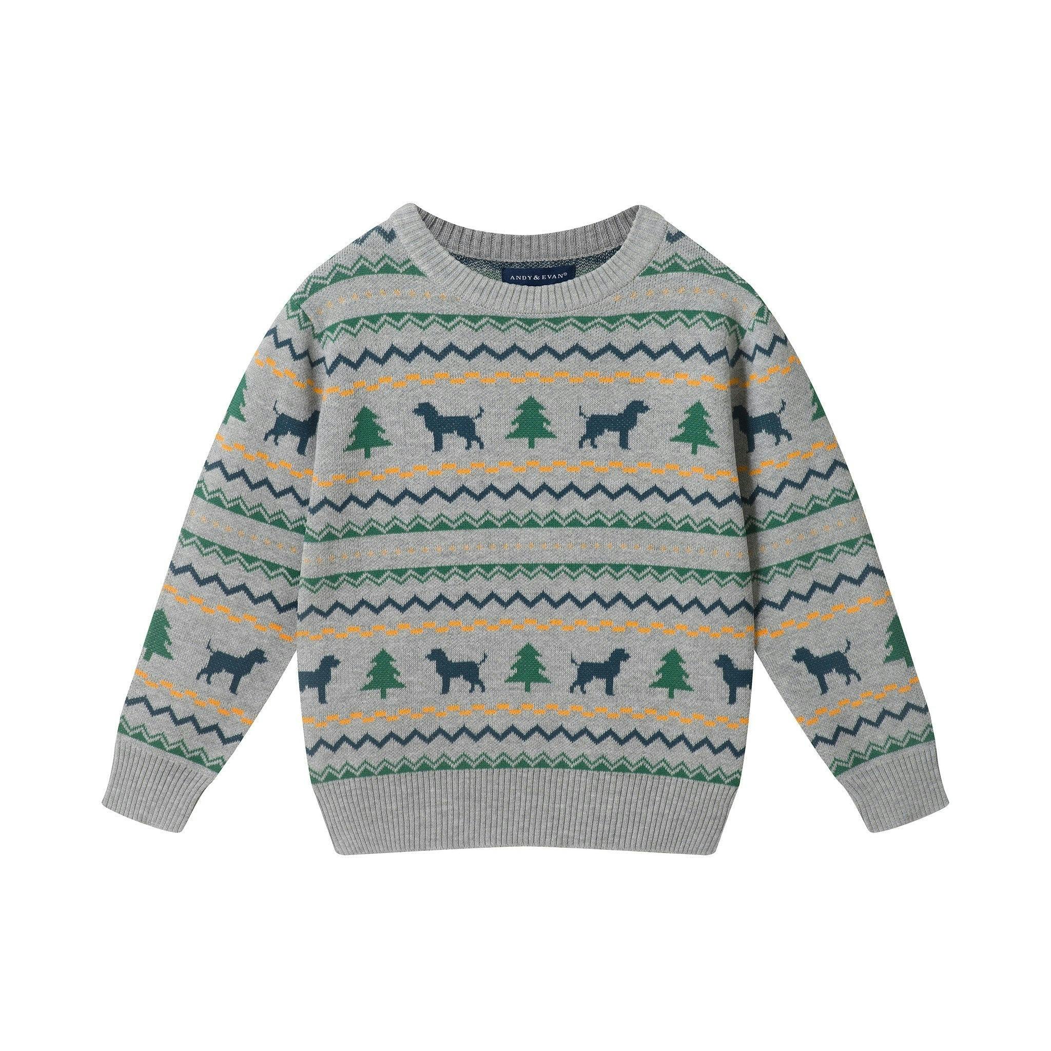 Boys Sweater & Jogger Set | Winter Dogs - Grey