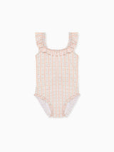 Pink Floral Stripe Opal Girl Swimsuit