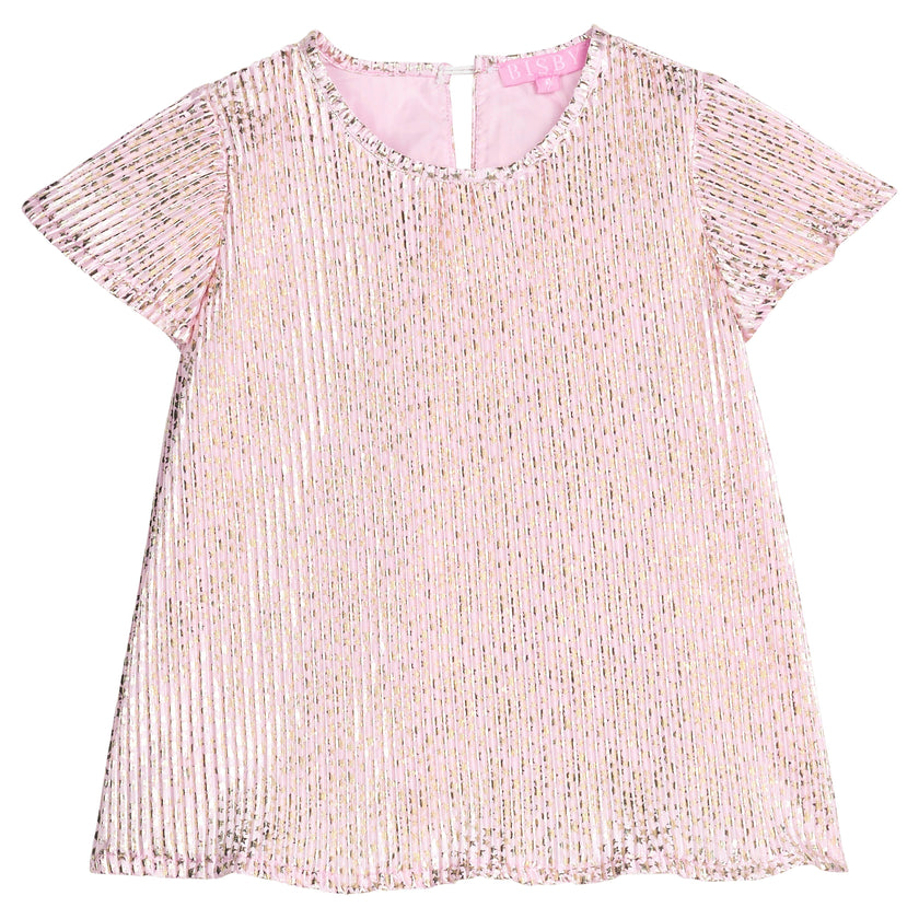 Crinkle Top - Pink Crinkle Stars
