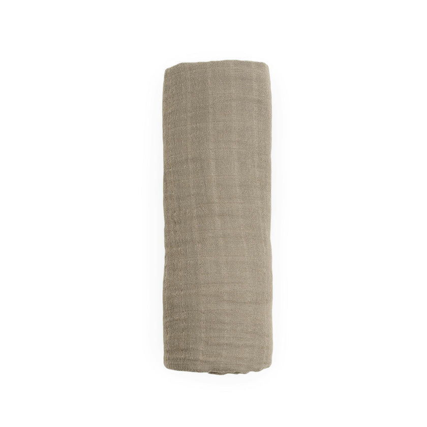 Organic Cotton Muslin Swaddle Blanket - Driftwood