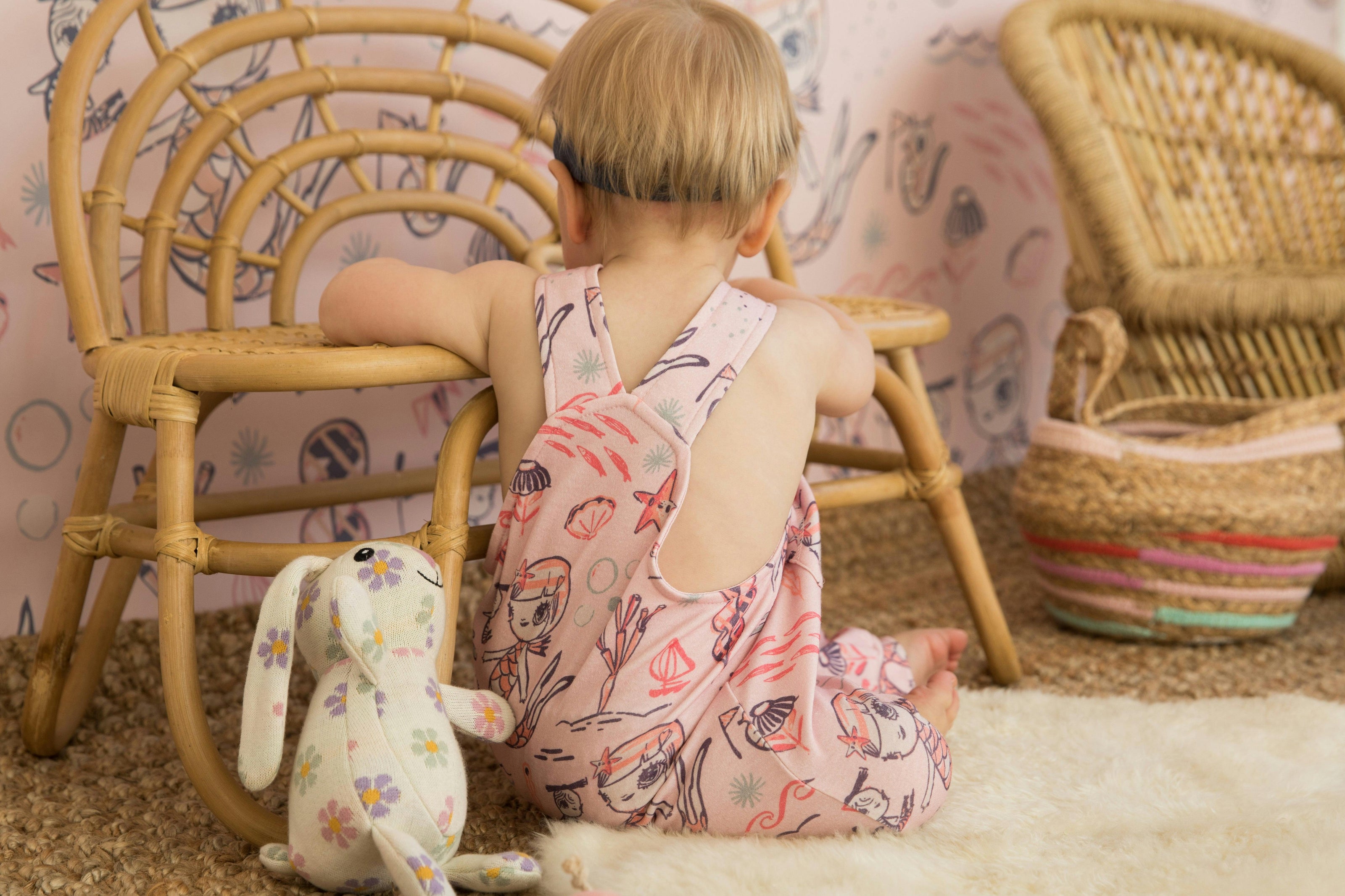 Knit Patterned Bunny Plush - Daisy