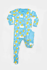 Soft & Stretchy Zipper Footie - Rubber Duckies
