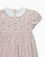 Rosie Smocked Dress in Peach Rose Floral
