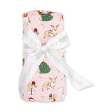 Christmas Dogs Pink - Swaddle Blanket