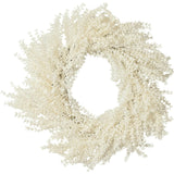 Frosted Shimmer Cream Baby's Breath Gypsophila Christmas Front Door Mantel Wreath 20"