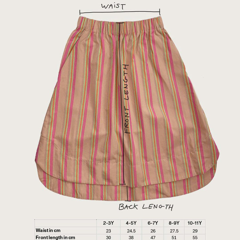 Linnea Green Stripe A-line skirt
