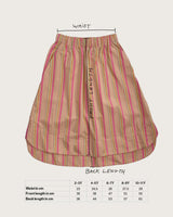 Linnea Green Stripe A-line skirt