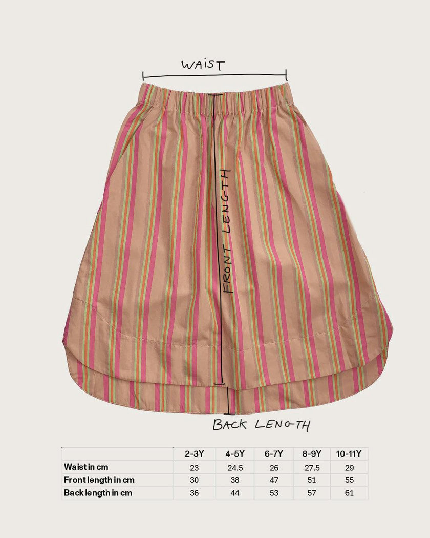 Linnea Green Stripe A-line skirt