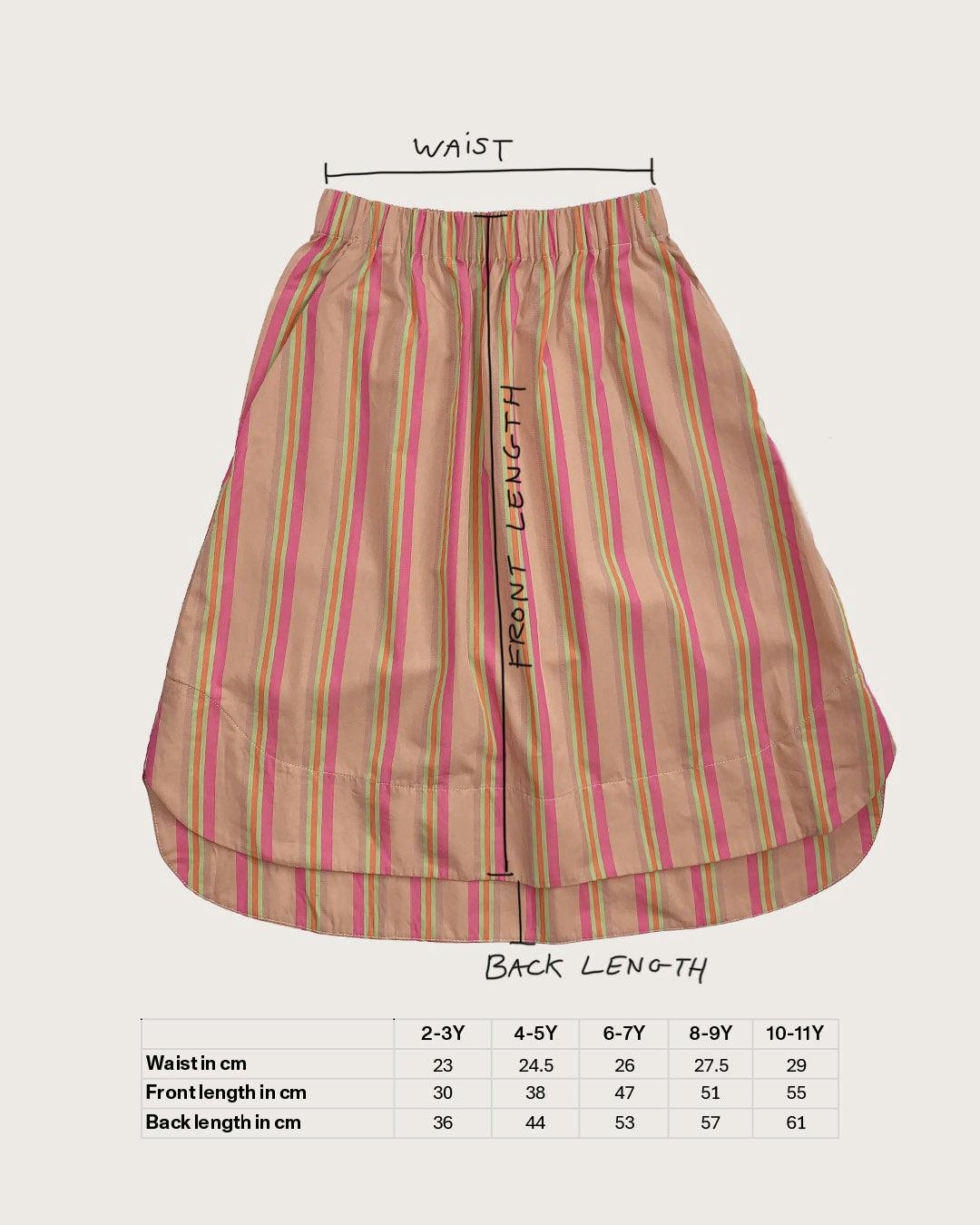 Linnea Green Stripe A-line skirt