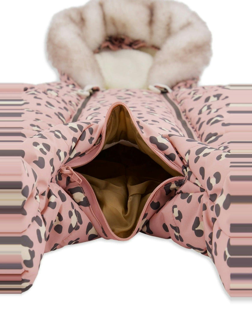 Baby One Piece Snowsuit For Car Seats Rose Leopard Print