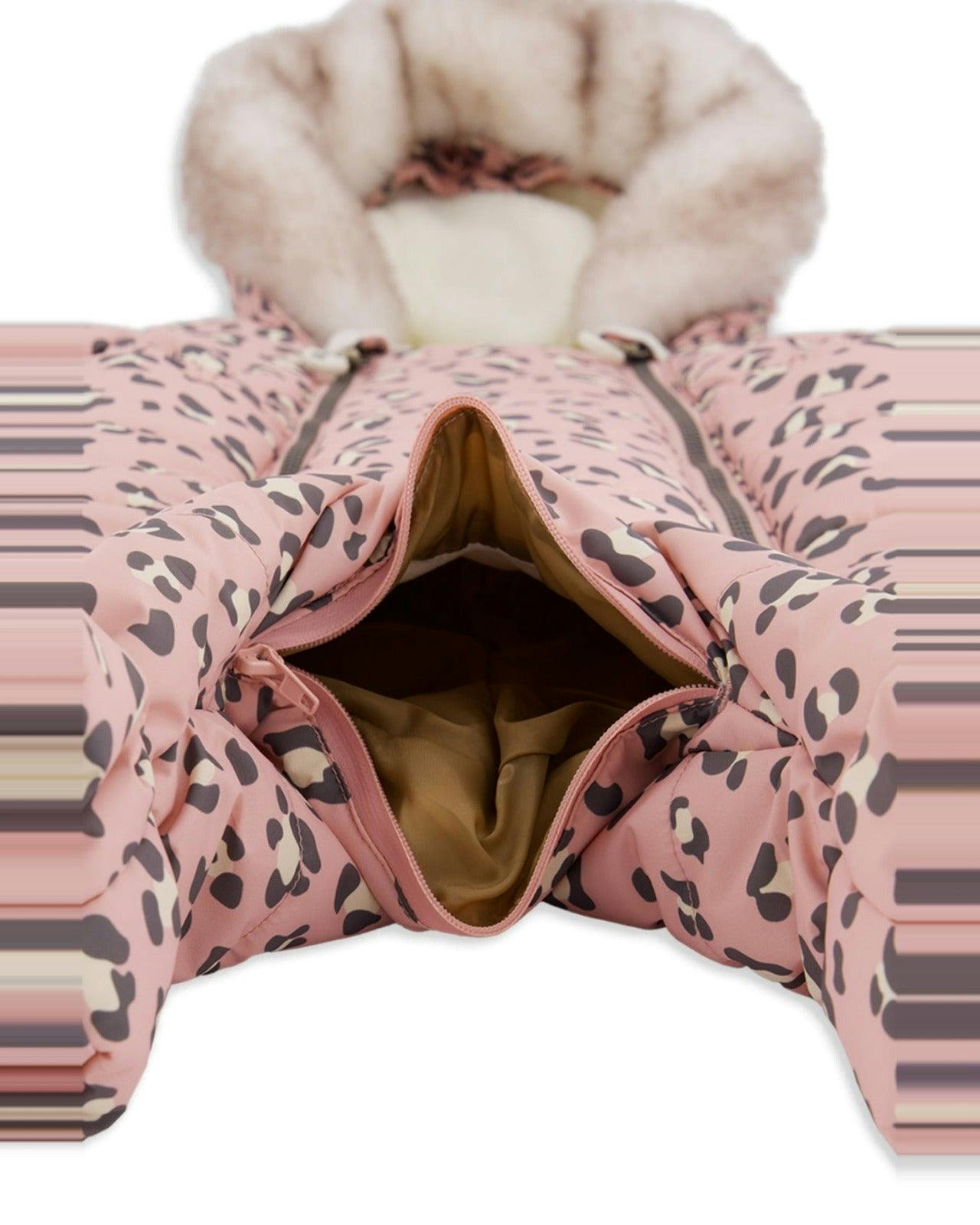 Baby One Piece Snowsuit For Car Seats Rose Leopard Print