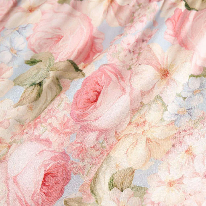 Rose Dreams Women's Bamboo Challis Tiered Dress
