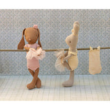 Bunny size 1, Chocolate brown - Ballet suit and skirt rose