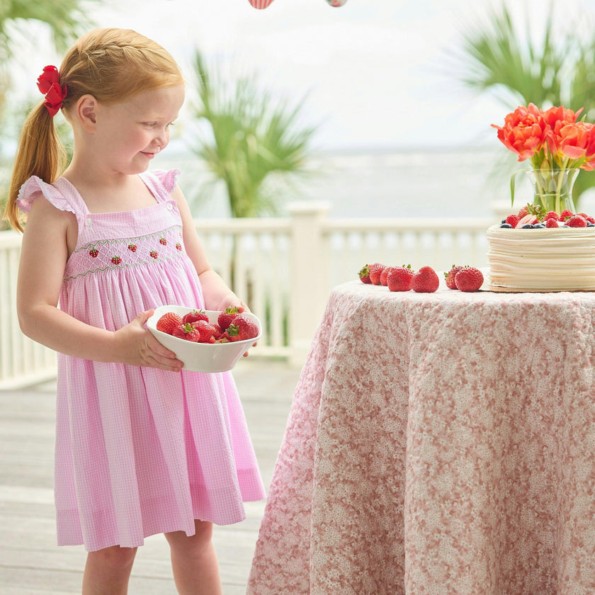 Smocked Lizzy D Dress - Strawberries