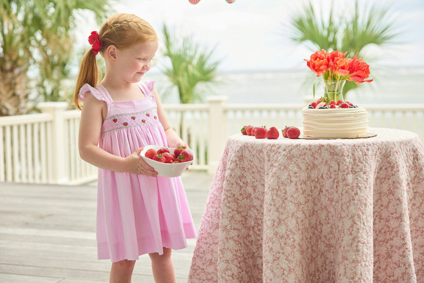 Smocked Lizzy D Dress - Strawberries