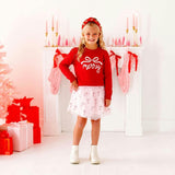 Candy Cane Scalloped Tutu Skirt