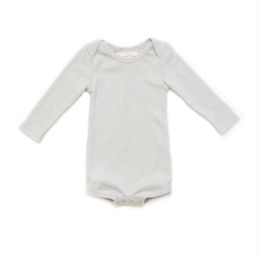 Long Sleeve Crawler w/ Snaps Pale Gray