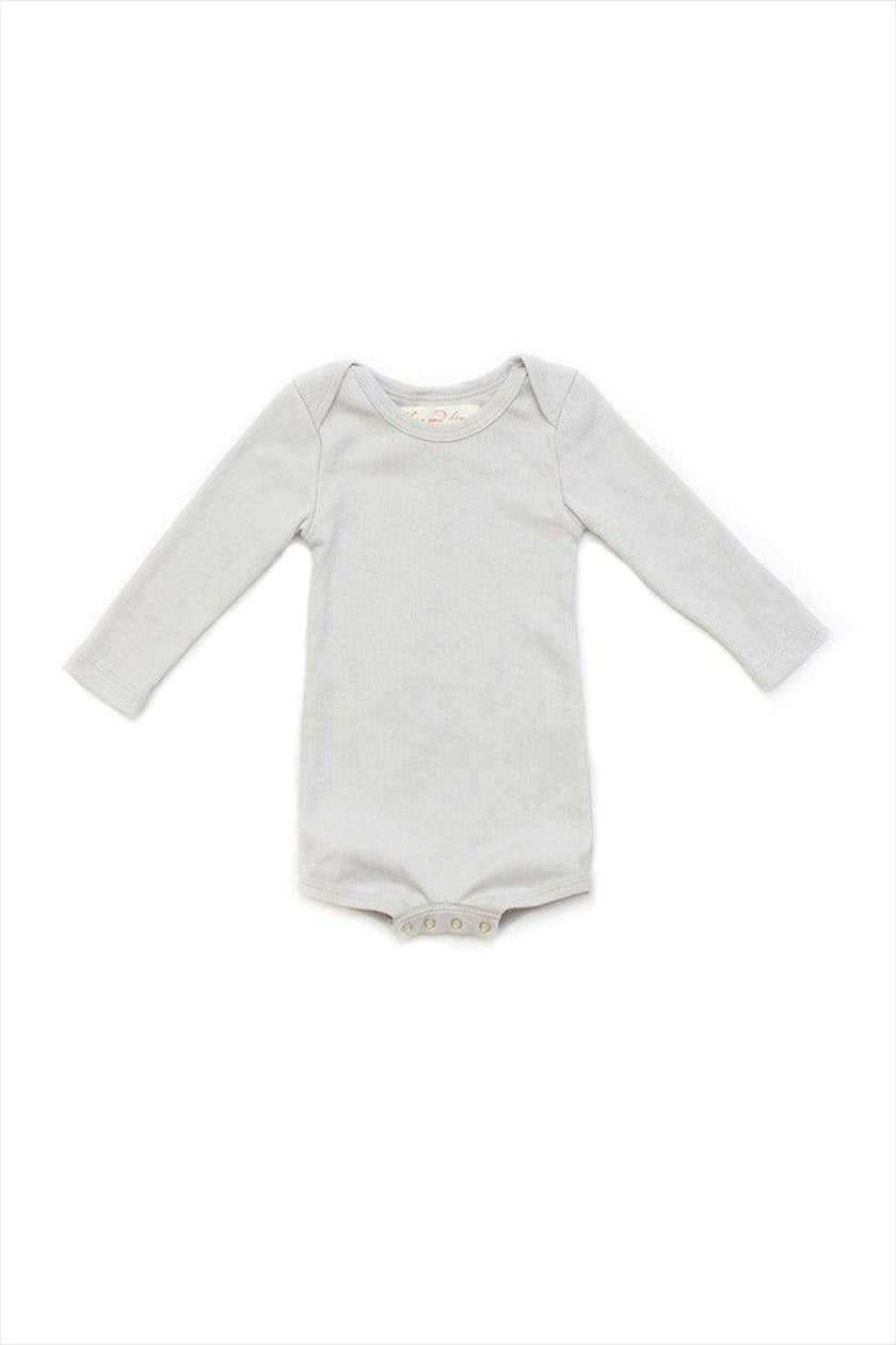 Long Sleeve Crawler w/ Snaps Pale Gray