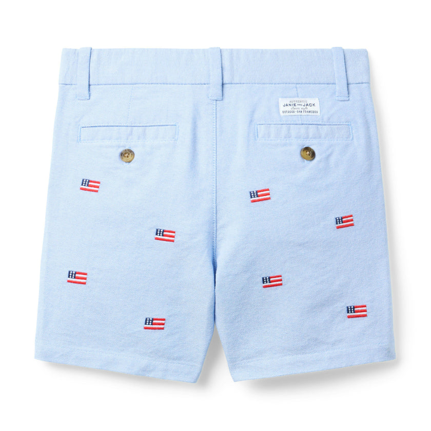 Embroidered Flag Oxford Short