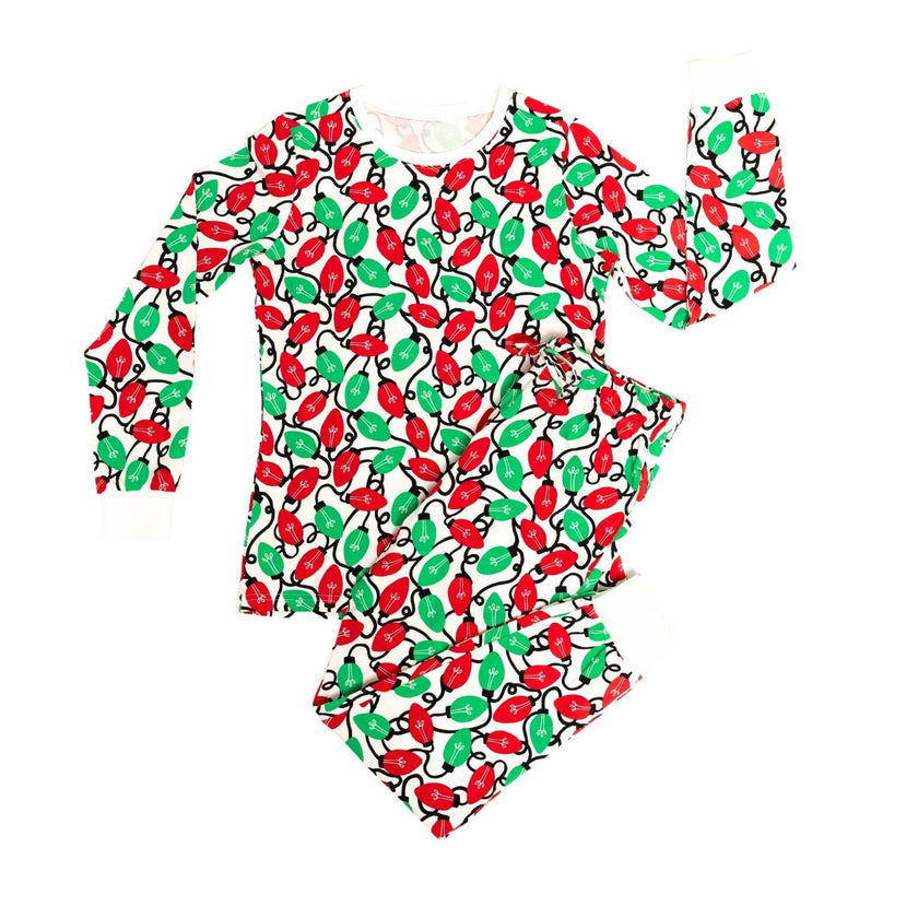 Organic Adult Men's Pajamas - Holiday Lights