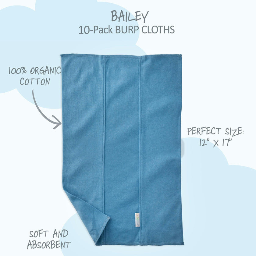 BAILEY 10-Pack BAILEY Burp Cloths