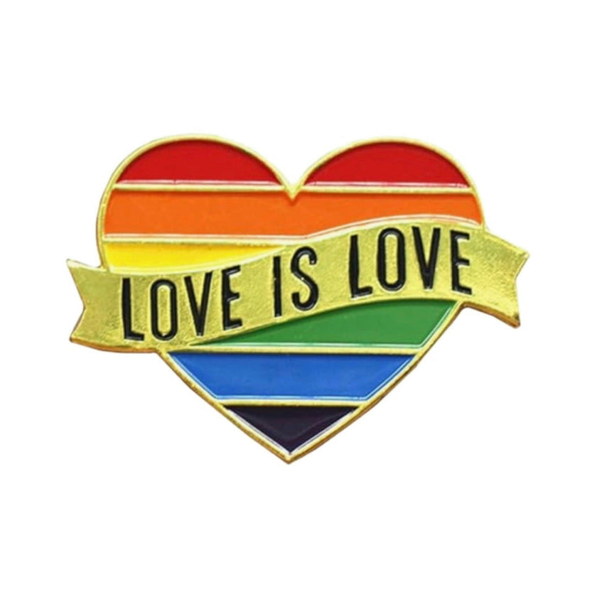 LOVE IS LOVE RAINBOW LGBTQ PRIDE ENAMEL FLAIR PIN