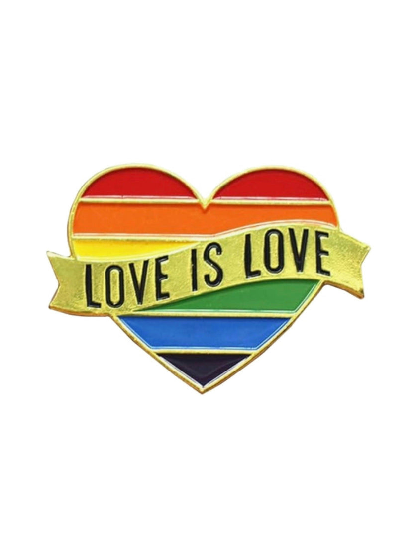 LOVE IS LOVE RAINBOW LGBTQ PRIDE ENAMEL FLAIR PIN