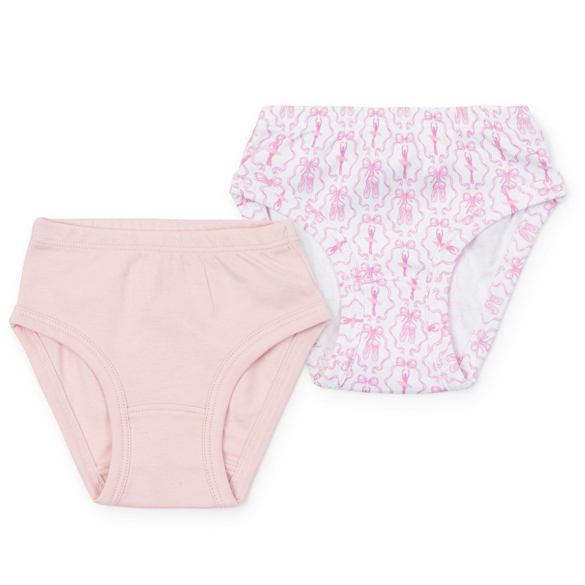 Lauren Girls' Underwear Set - Ballet and Bows/Light Pink